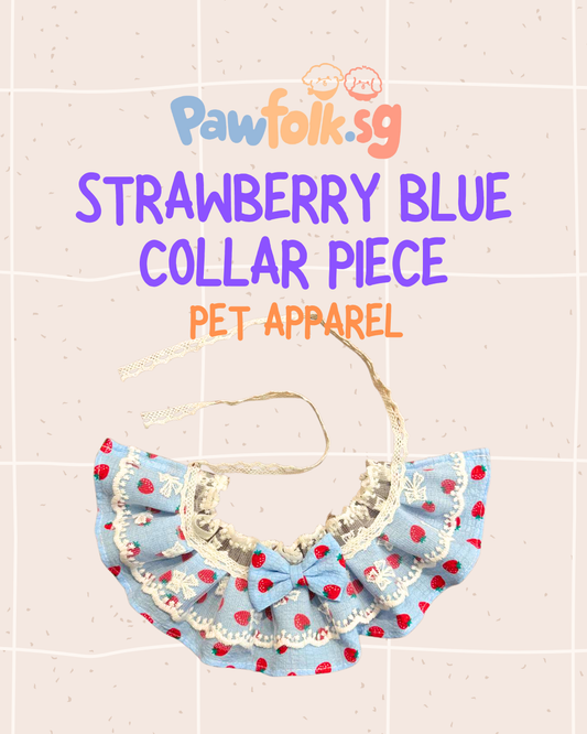 Strawberry blue collar piece pet apparel