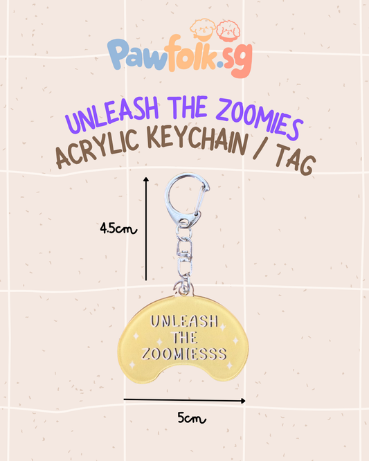 Pet Leash Tag Key Chain Belly Unleash the zoomies
