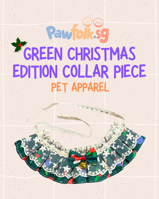 Green Christmas edition collar piece pet apparel