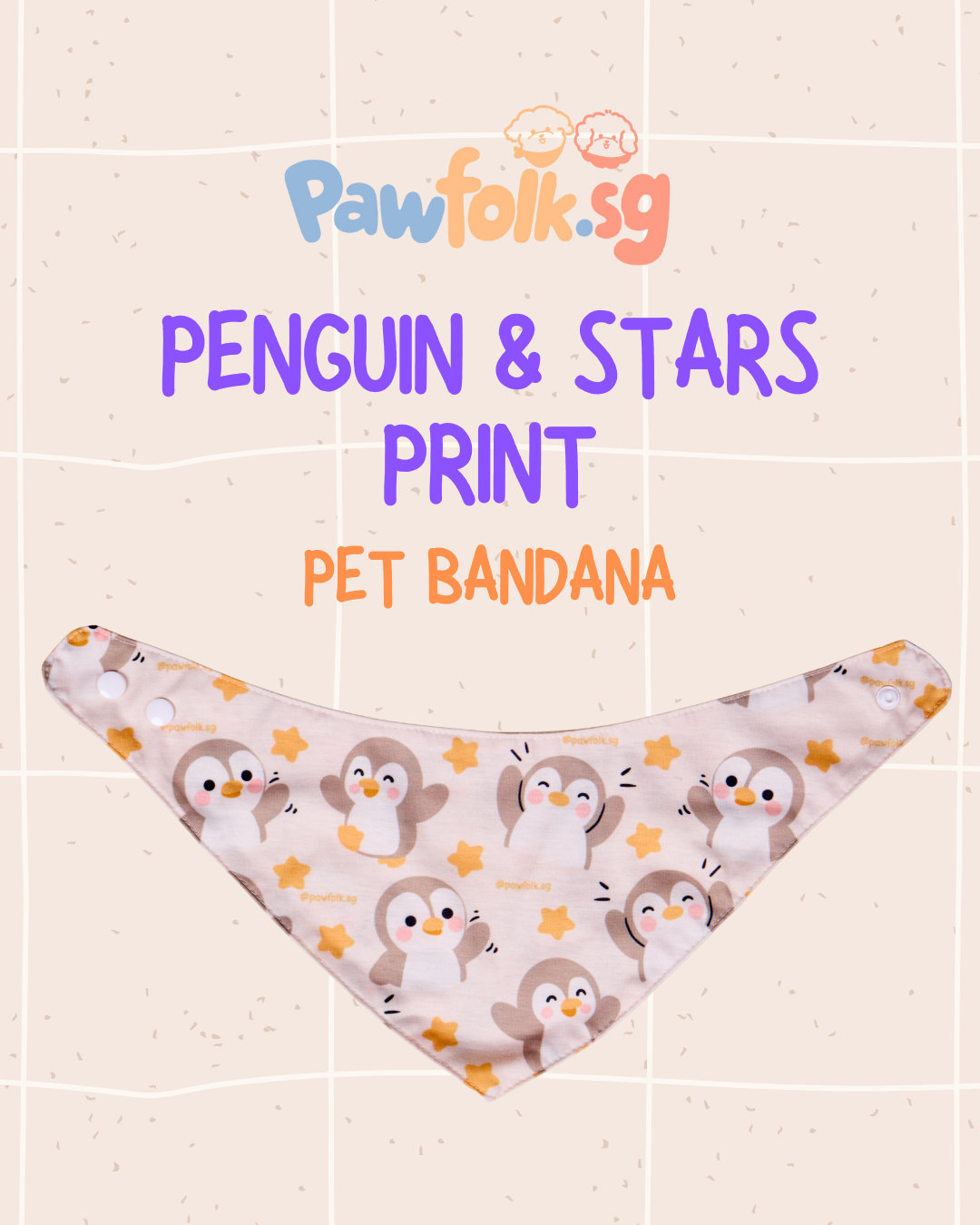 Penguins and Stars Pet Bandana Style - 008