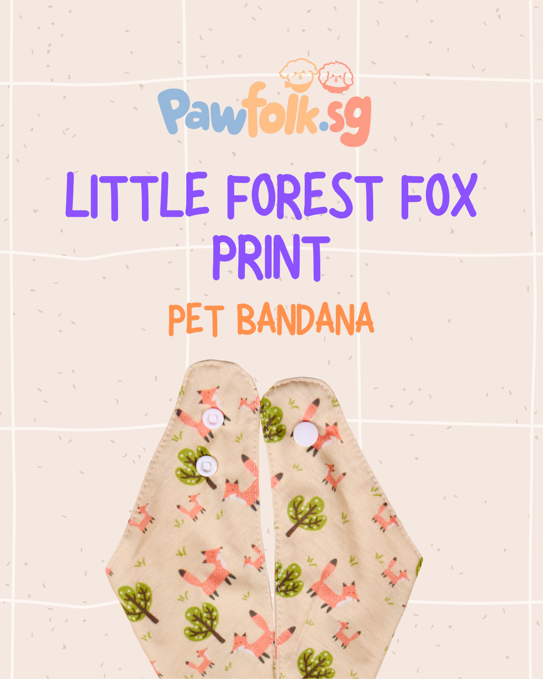 Little Fox Forest Pet Bandana Style - 010