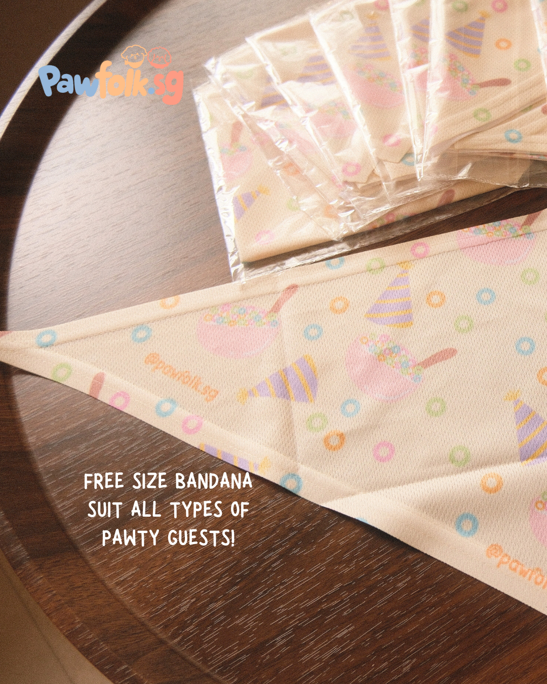 Customizable Pet Bandana for Barkday party goodie bags MOQ from 15 pieces