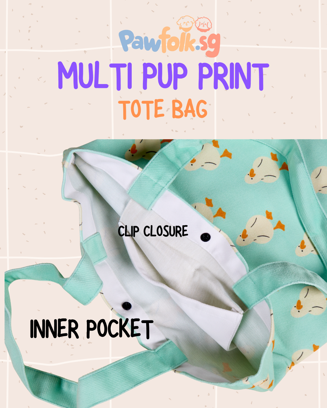 Retro duck shoulder carry tote bag