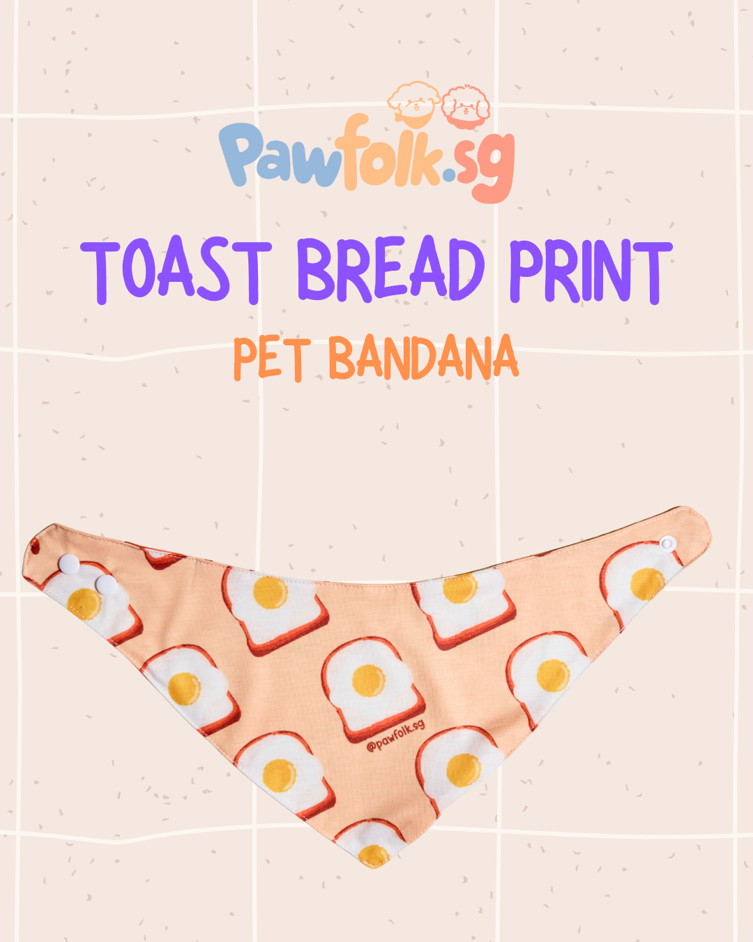 Toast Bread Pet Bandana Style - 016