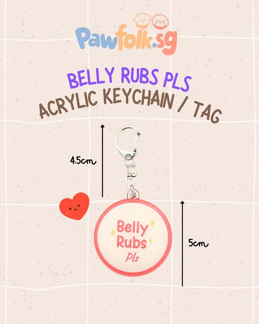 Pet Leash Tag Key Chain Belly Rubs Pls