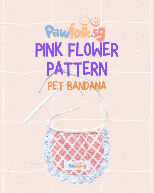 Assortment Pet Bandana Pink Flower Pattern