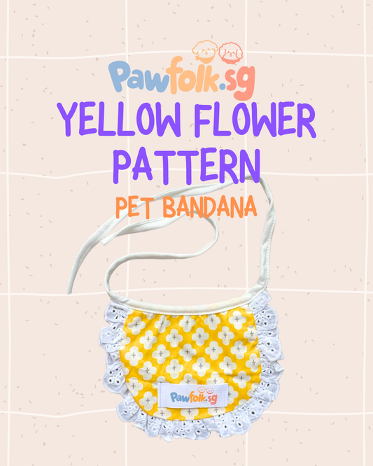 Assortment Pet Bandana Yellow Flower Pattern