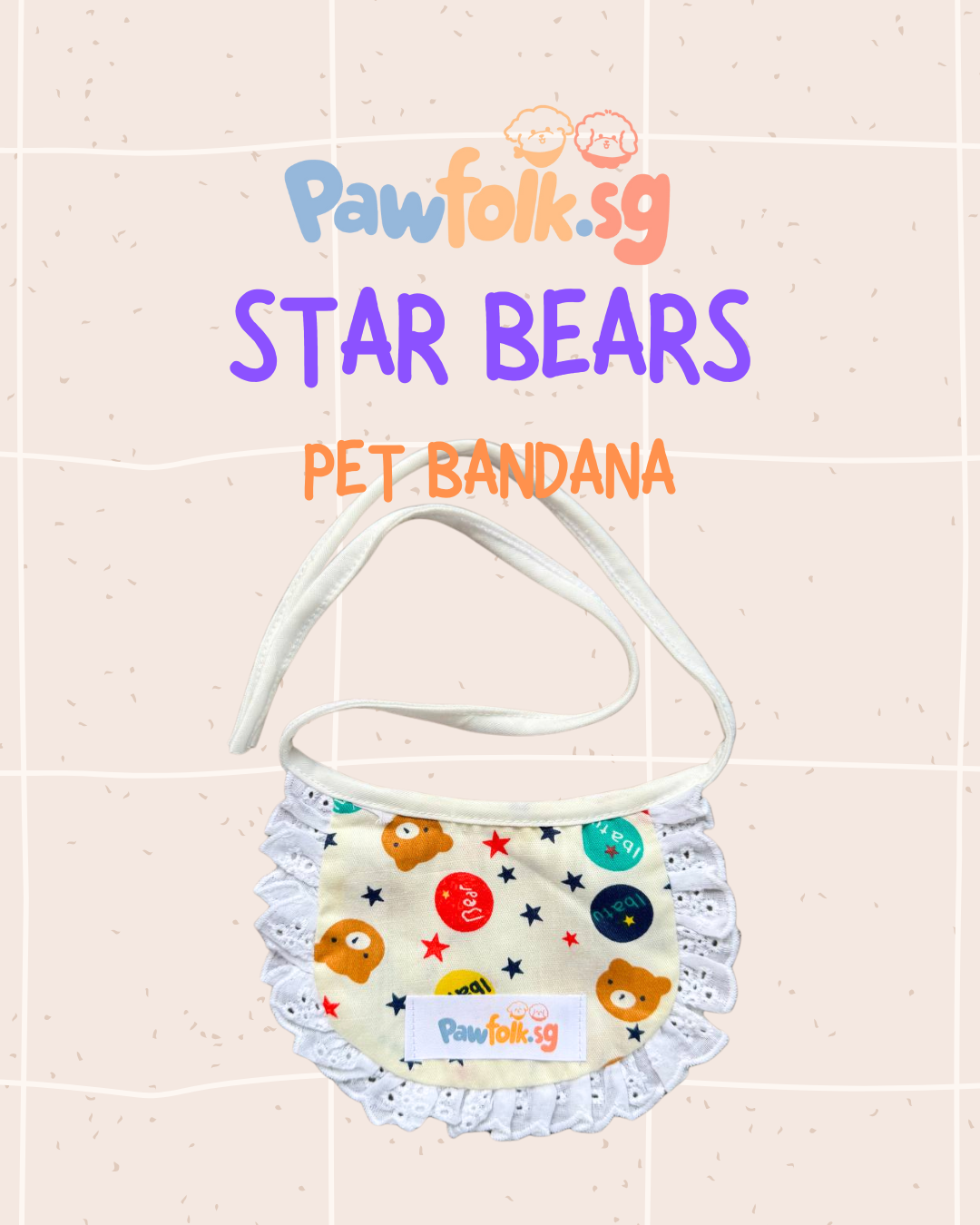 Assortment Pet Bandana Star Bears