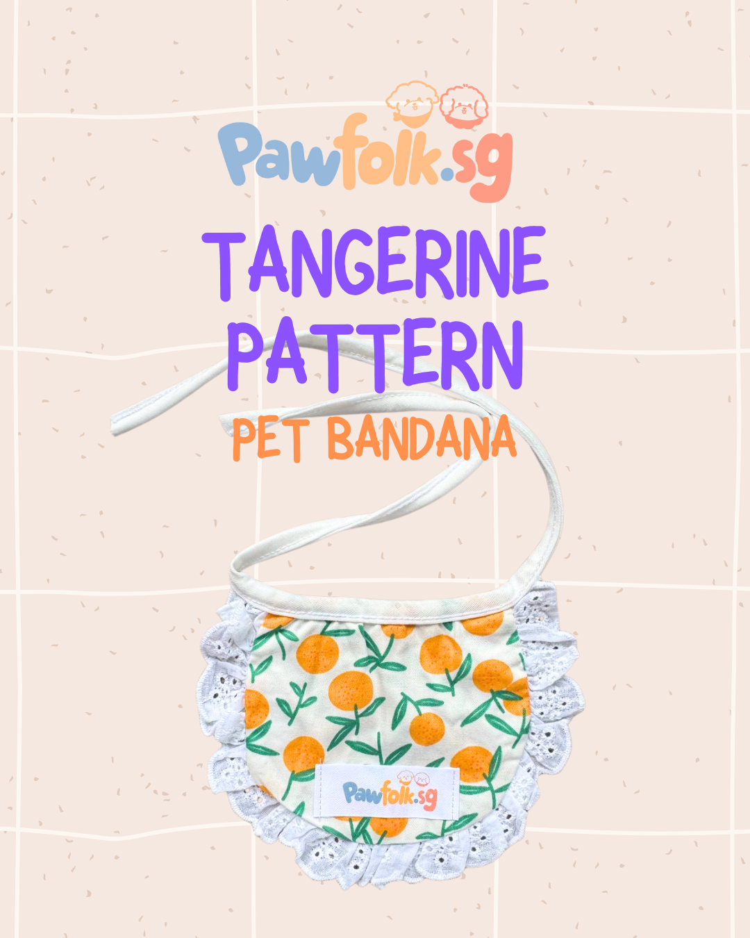 Assortment Pet Bandana Tangerine Pattern