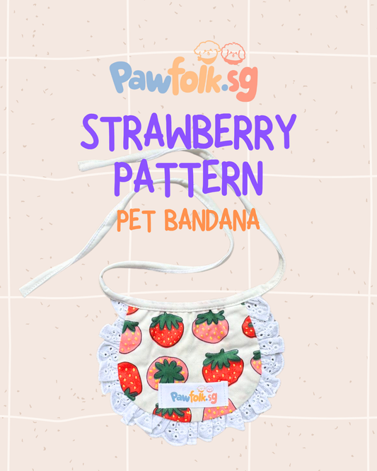 Assortment Pet Bandana Strawberry Pattern