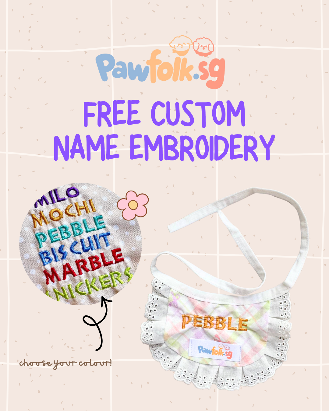 Assortment Pet Bandana Blue Checkered Print 01