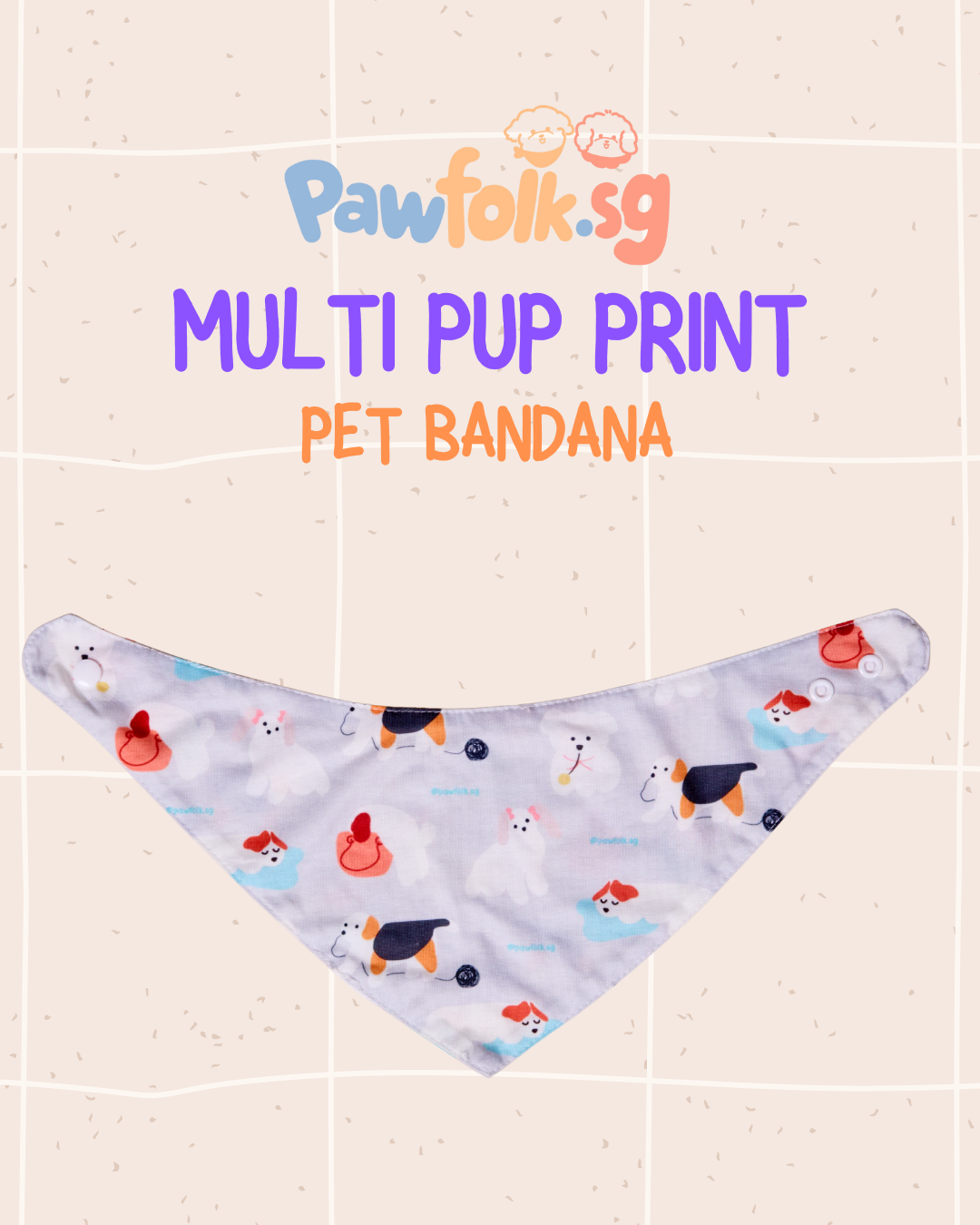 Multi Pup Pet Bandana – Style 001