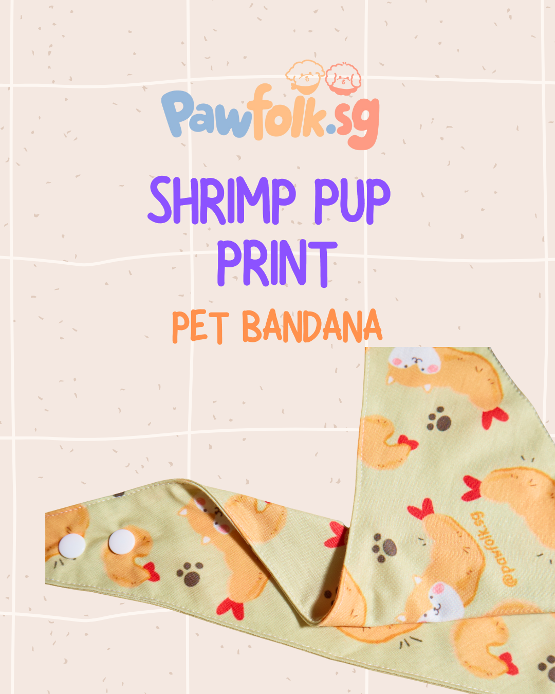 Pup Shrimp Pet Bandana Style - 013