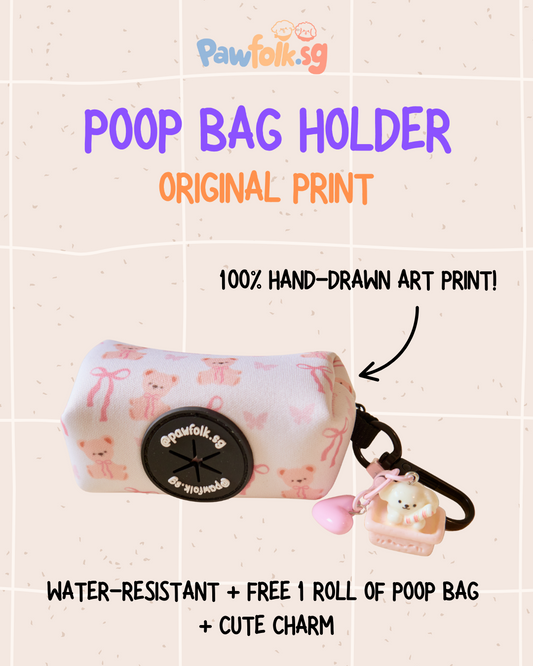 Bears and Ribbons Pet Poop Bag Holder - Style 002