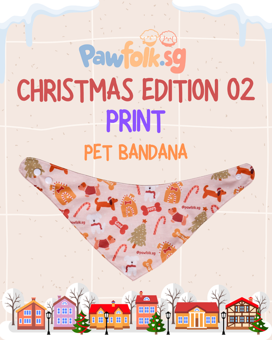 Christmas Edition Beige 02 Pet Bandana Style - 024