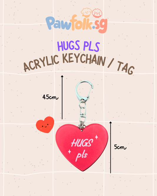 Pet Leash Tag Key Chain Hugs pls