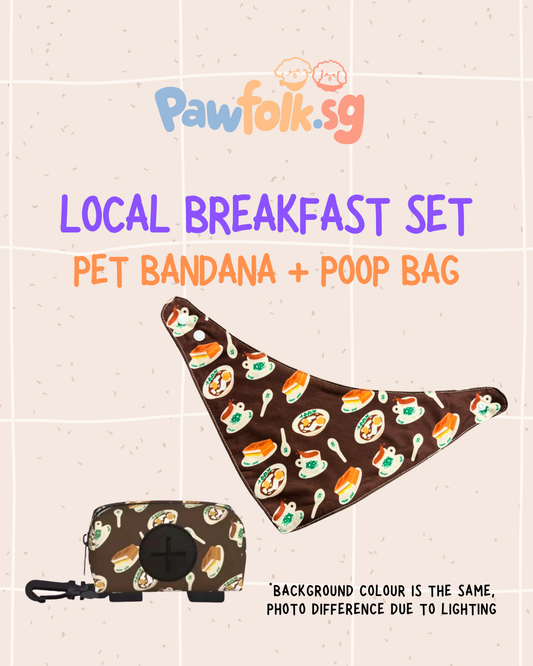 Local Breakfast Set Pet Bandana Style - 027