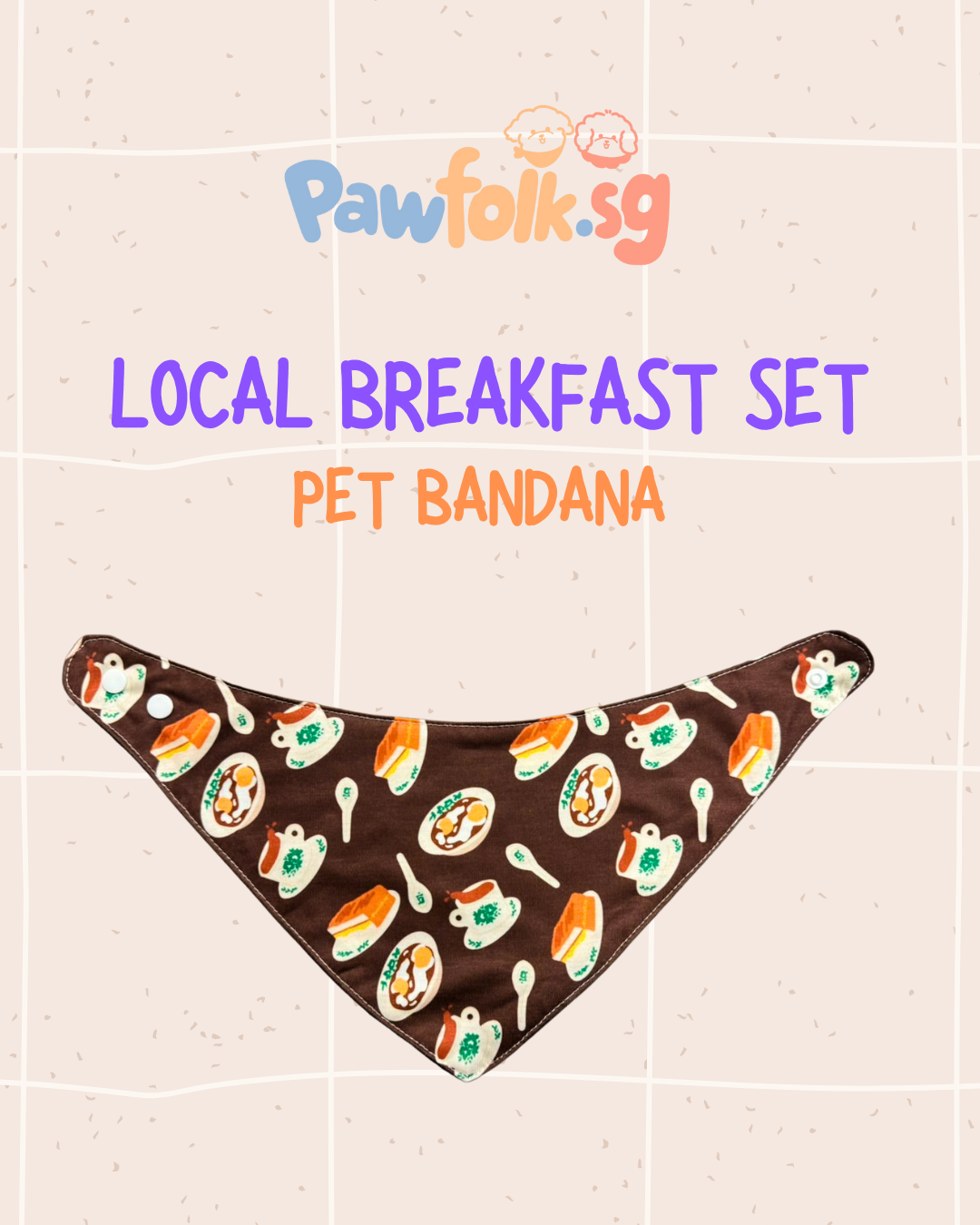 Local Breakfast Set Pet Bandana Style - 027