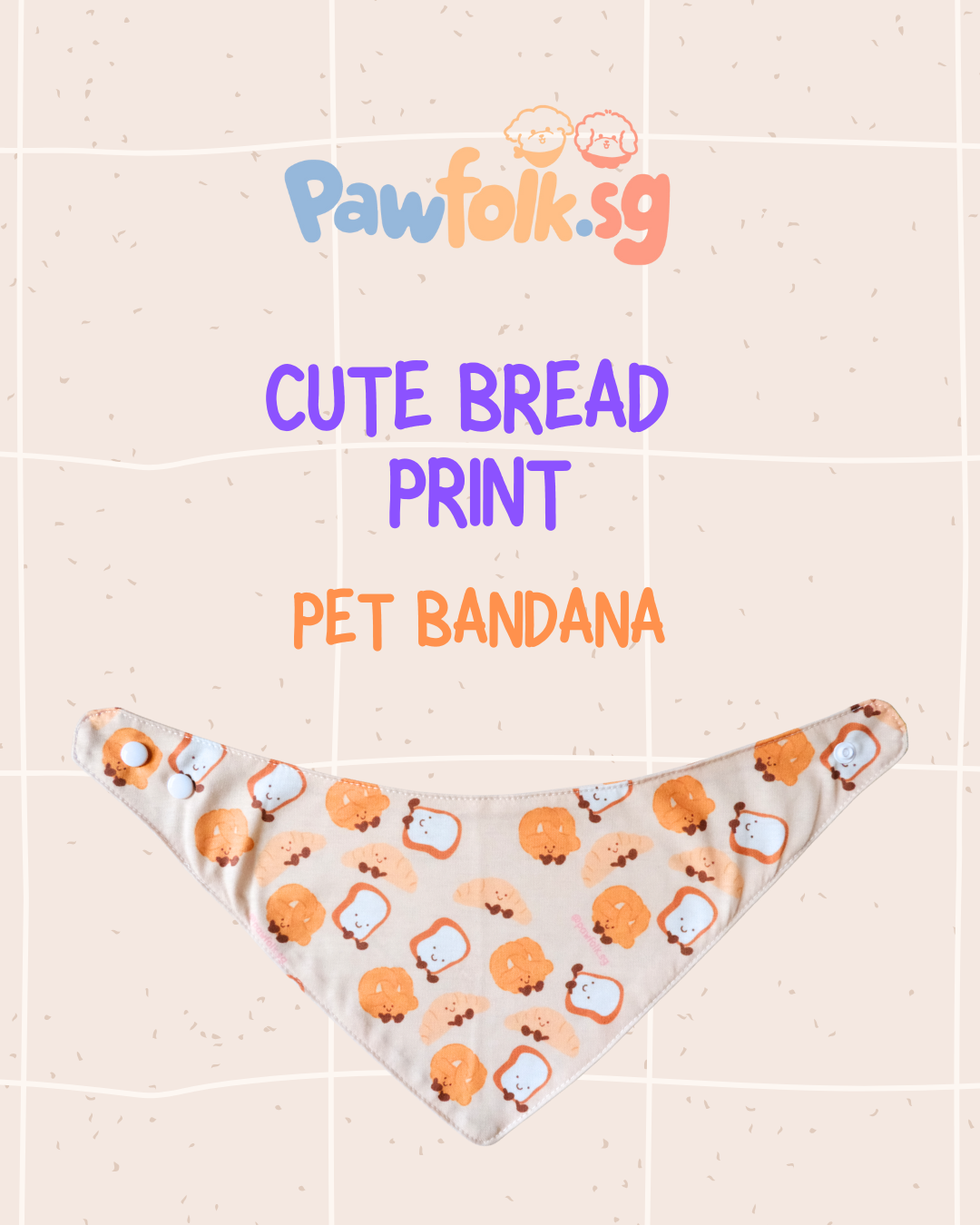 Cute Bread Pet Bandana Style - 033
