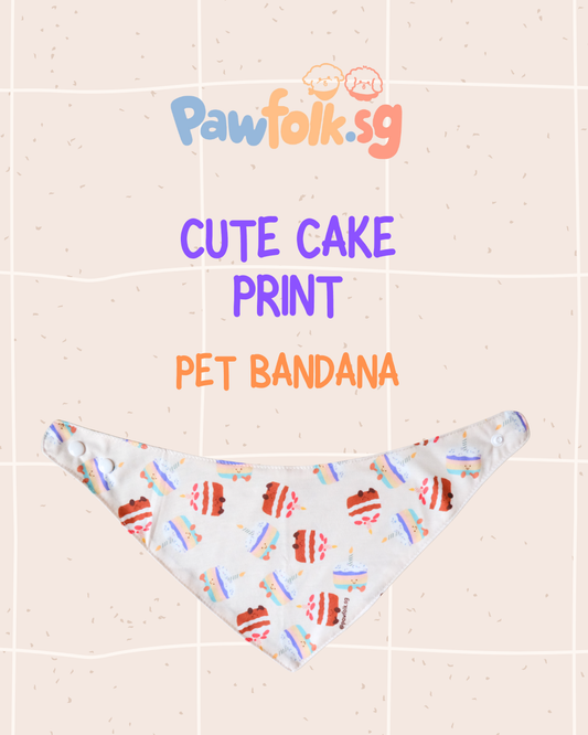 Cute Birthday Cake Pet Bandana Style - 034