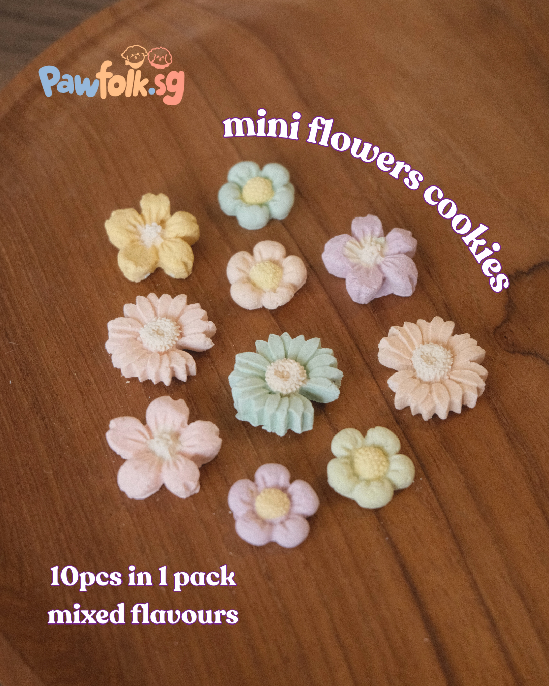 Mini Flower Cookies Pet Treat Pet Food (10pcs)
