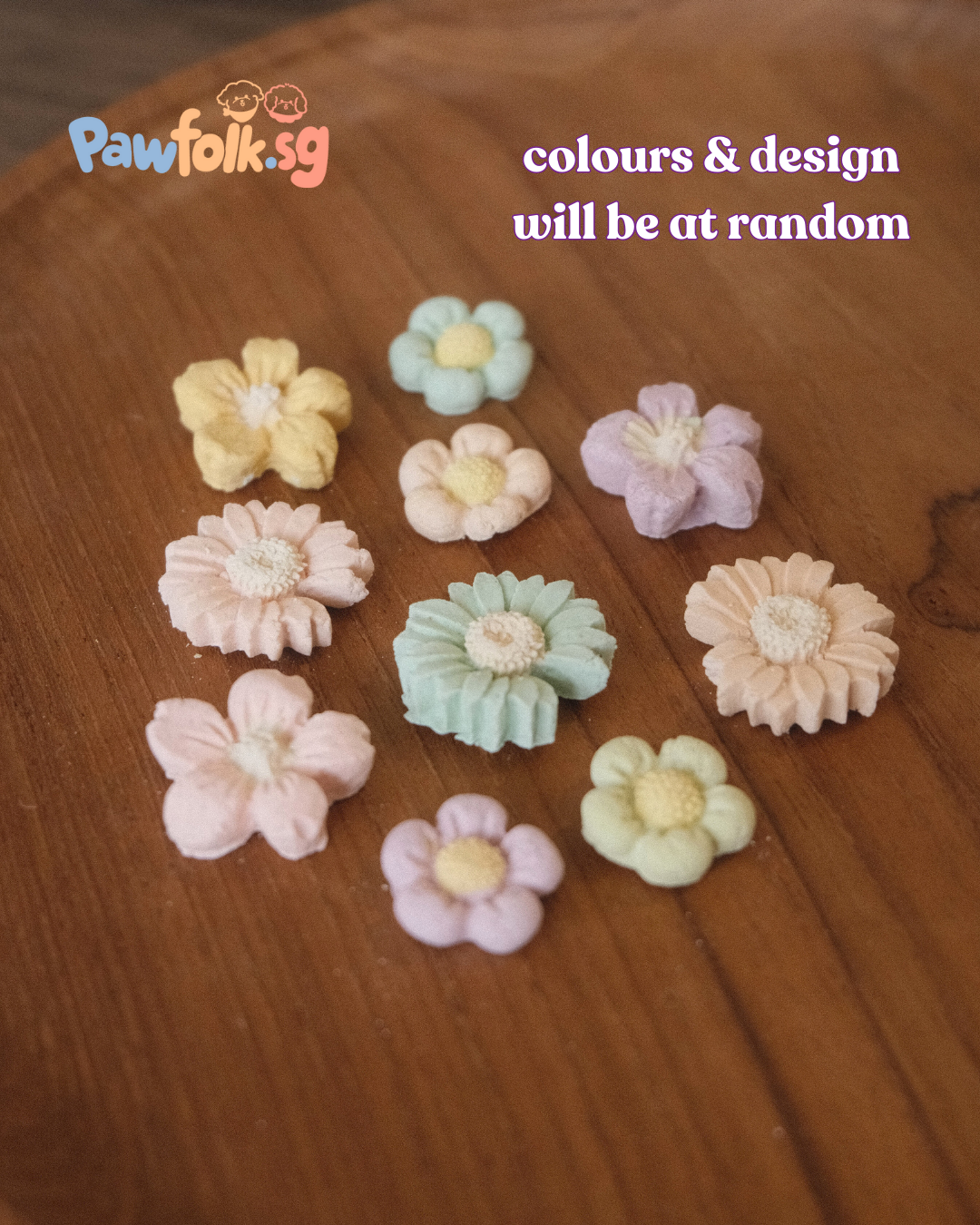 Mini Flower Cookies Pet Treat Pet Food (10pcs)