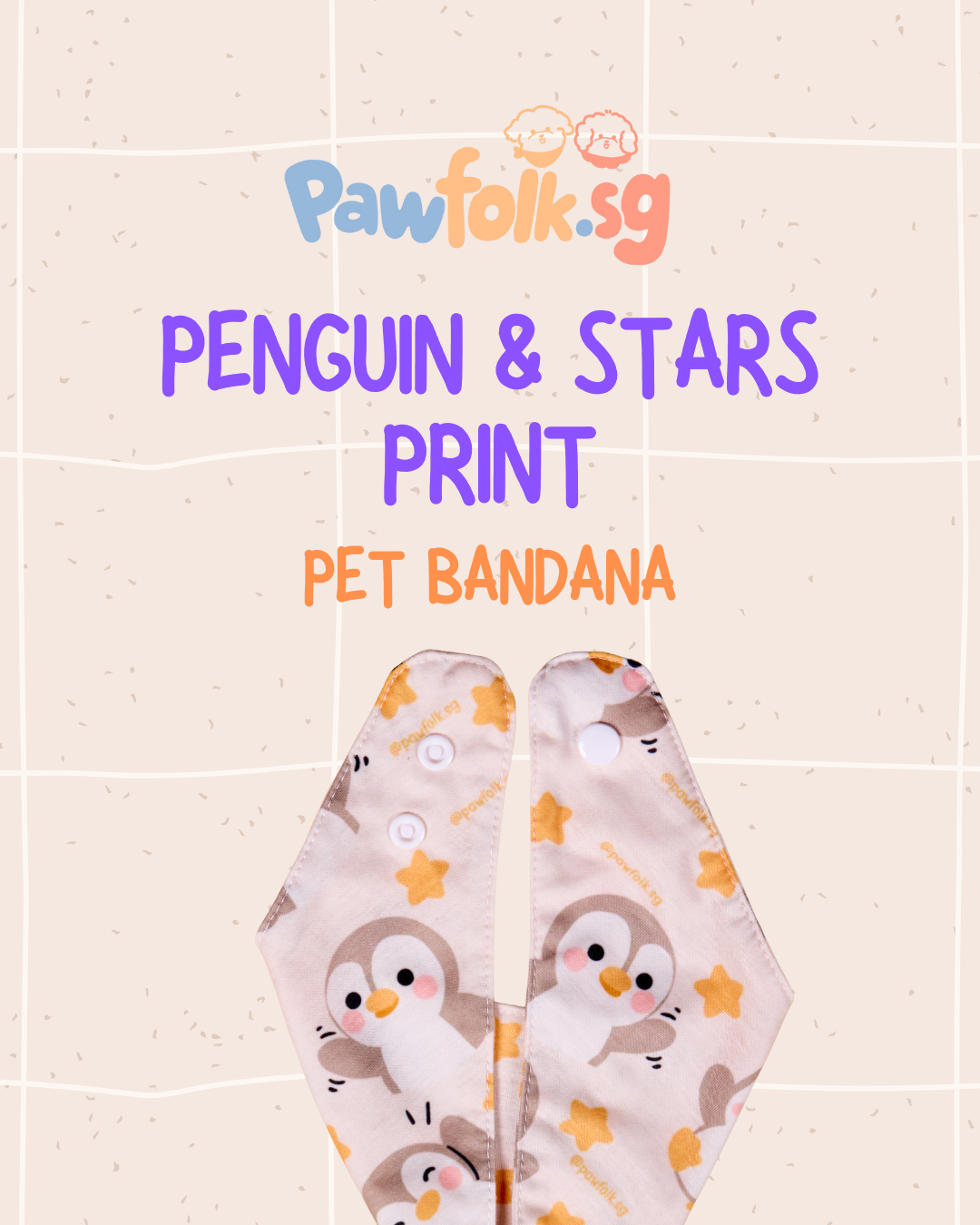 Penguins and Stars Pet Bandana Style - 008