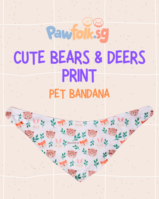 Cute bears and dears Pet Bandana Style - 012