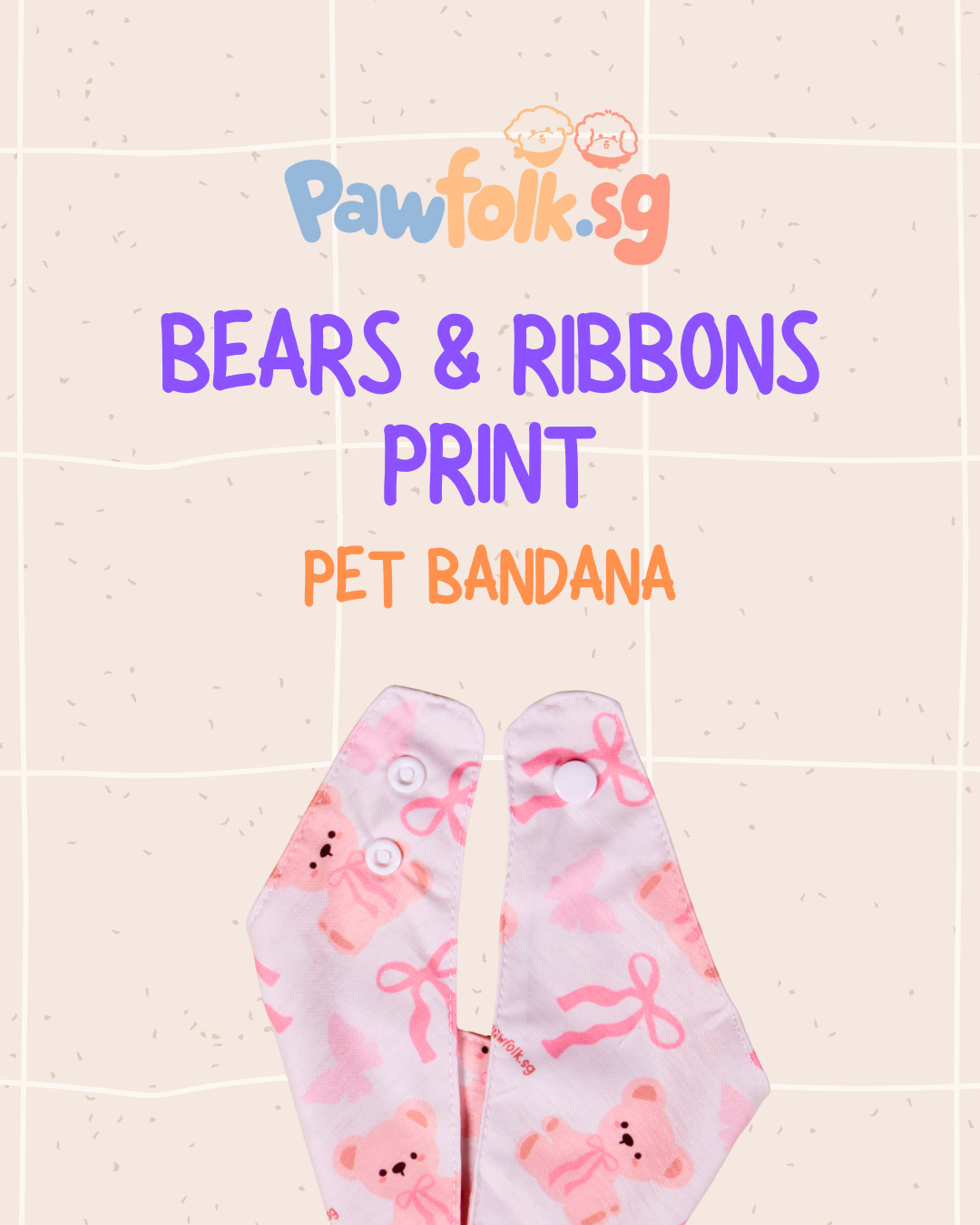Bears and Ribbons Pet Bandana - Style 002