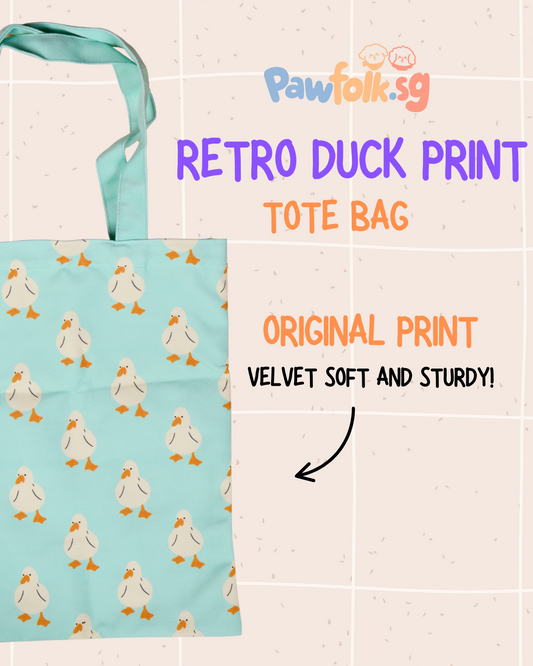 Retro duck shoulder carry tote bag