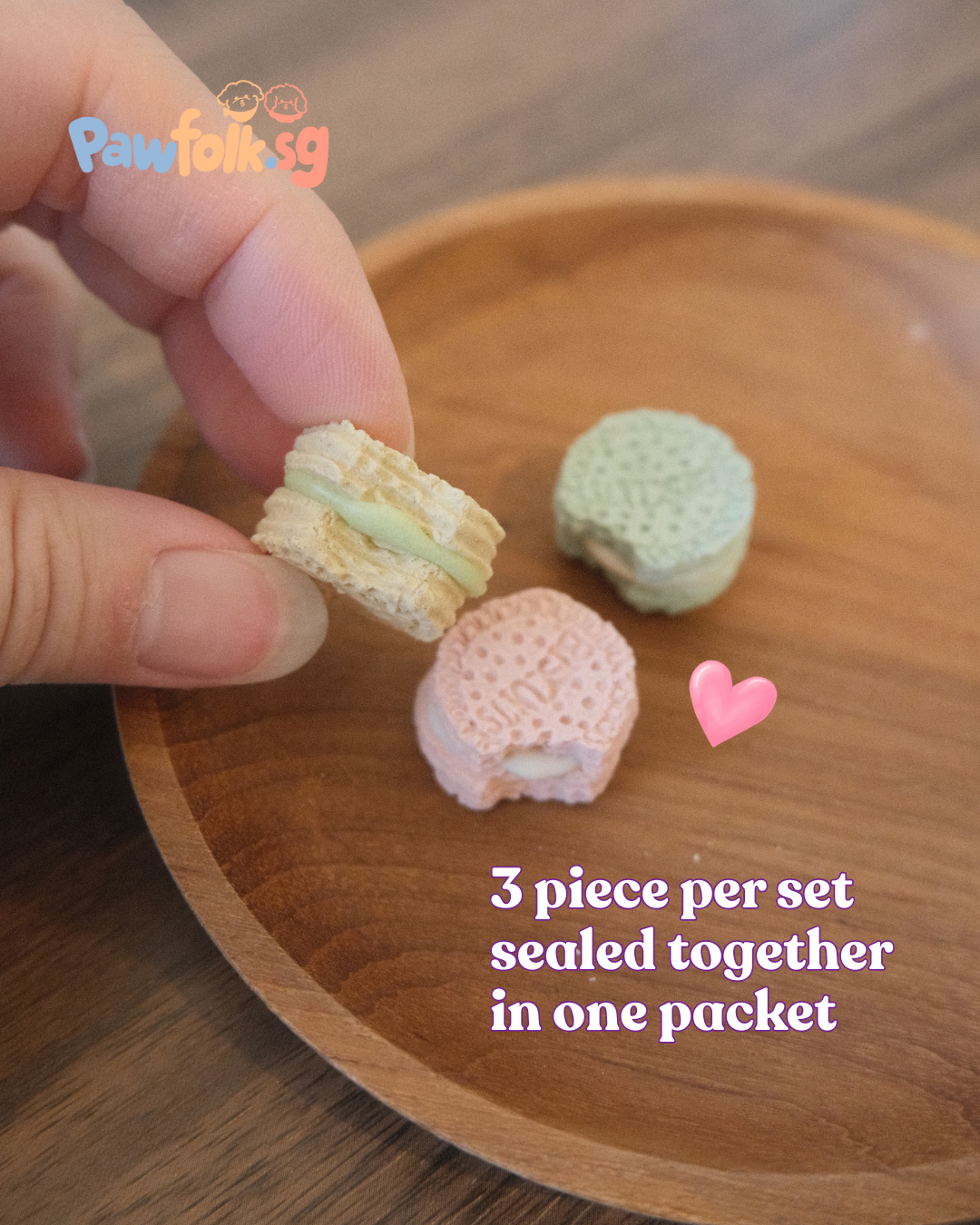 Sandwhich biscuit pet treat pet food pet cookies (3pcs a packet)