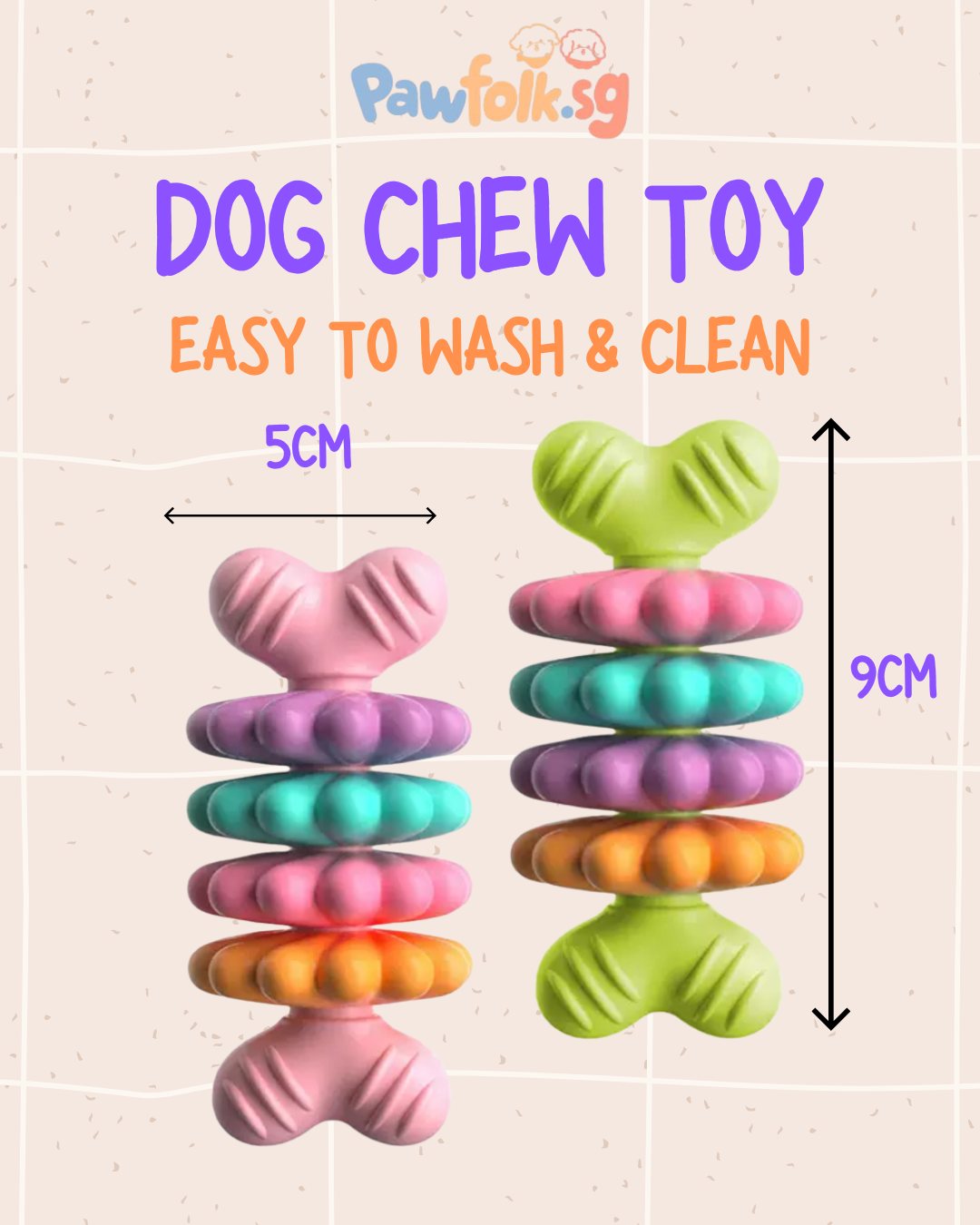 Dog chew toy rotating element dog bone
