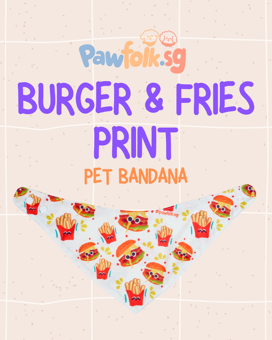 Burger & Fries Pet Bandana Style - 019