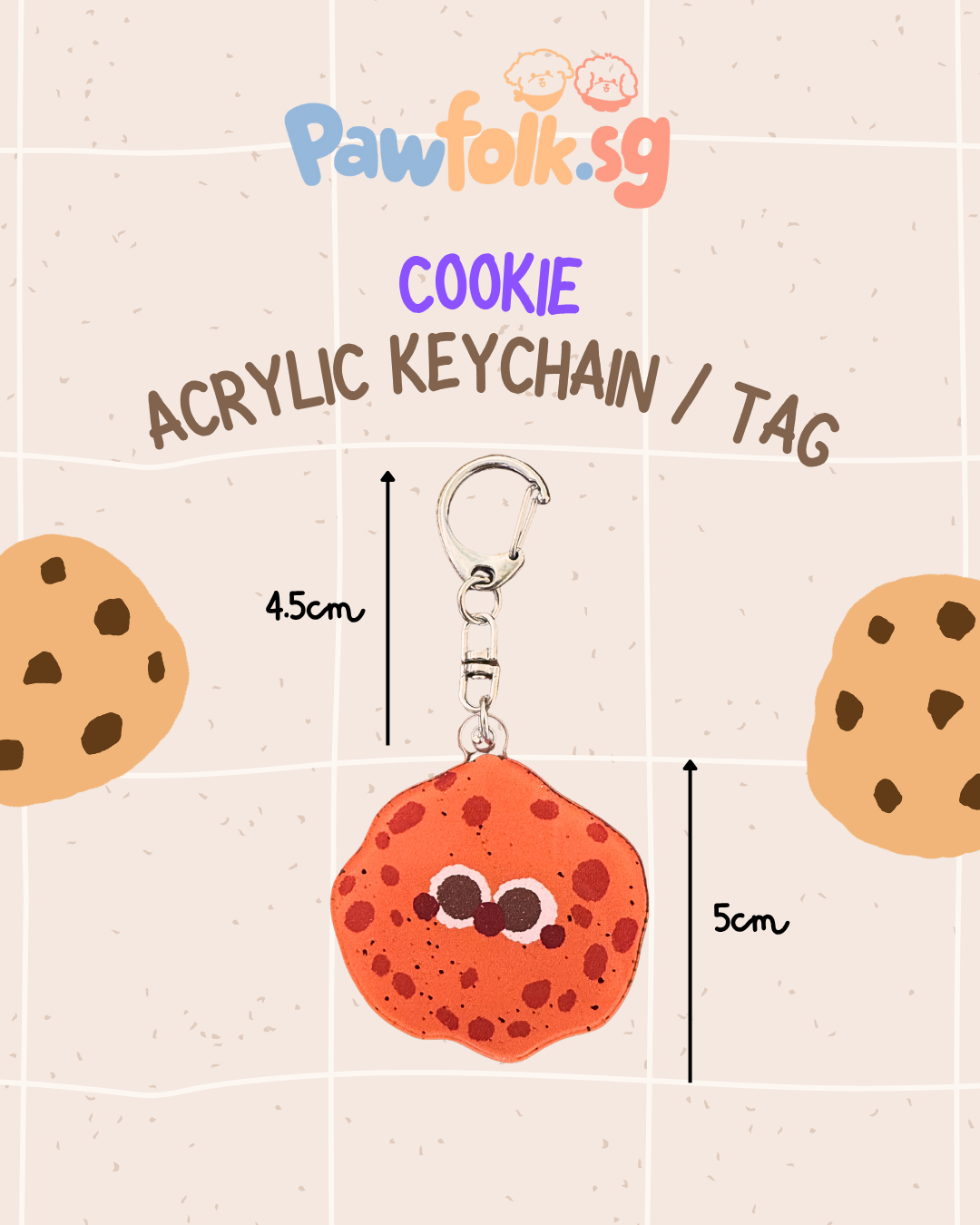 Pet Leash Tag Key Chain Cookie