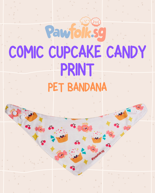 Comic Cupcake and Candy Pet Bandana Style - 017