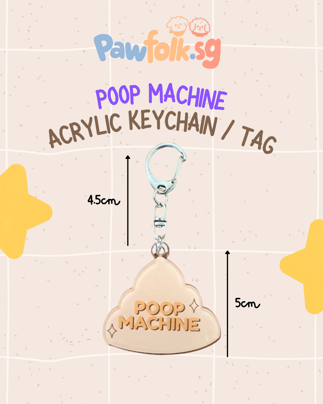 Pet Leash Tag Key Chain Poop Machine