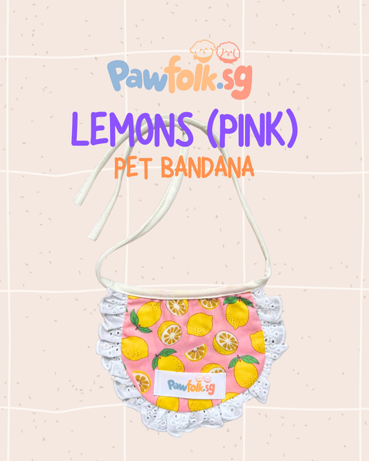 Assortment Pet Bandana Lemons (PINK)