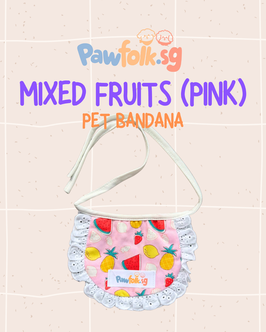 Assortment Pet Bandana Mixed Fruits (PINK)