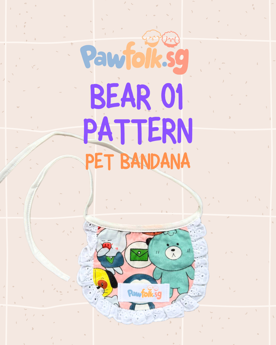 Assortment Pet Bandana Bear 01 Pattern