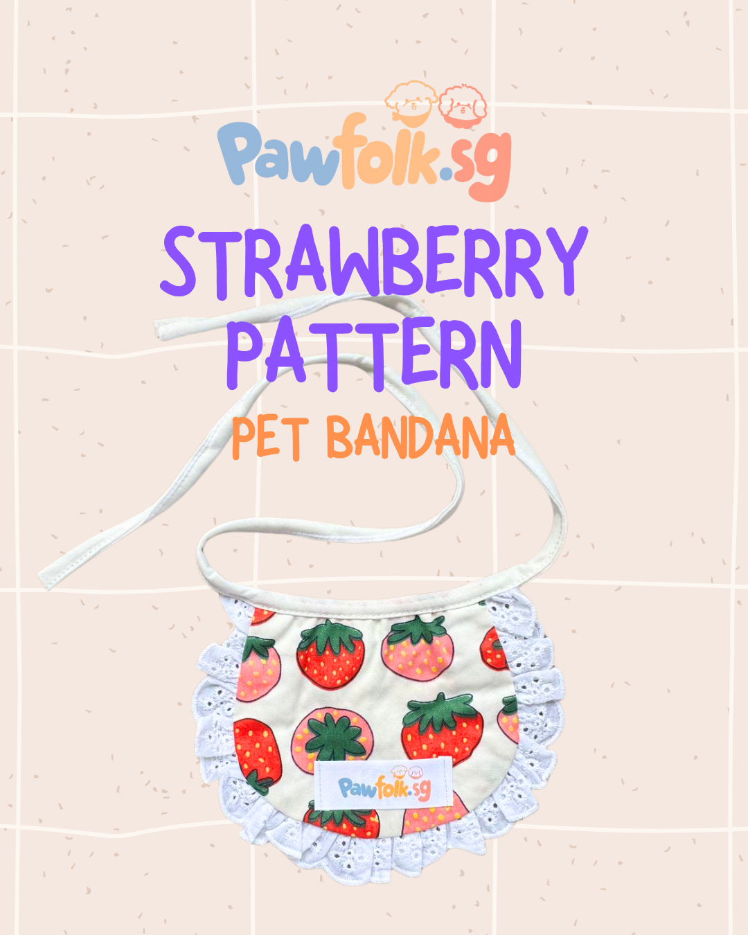 Assortment Pet Bandana Strawberry Pattern