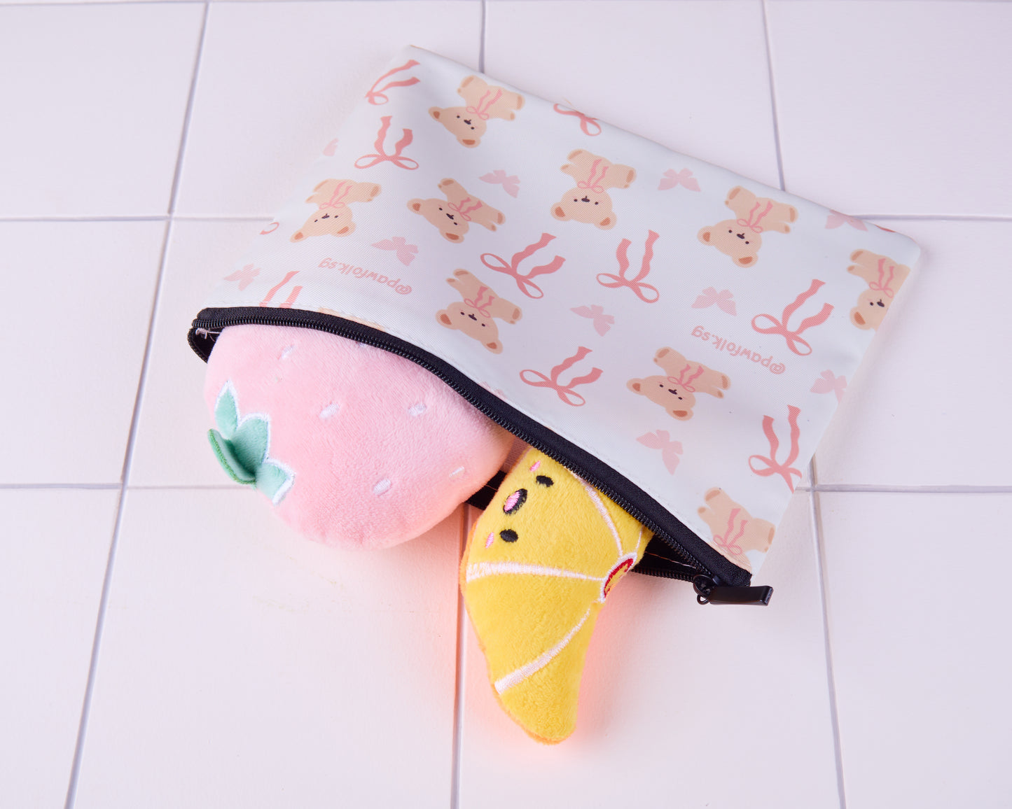 Bears and Ribbons Essential Zip Pouch - Style 002
