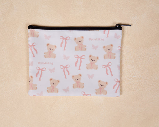 Bears and Ribbons Essential Zip Pouch - Style 002