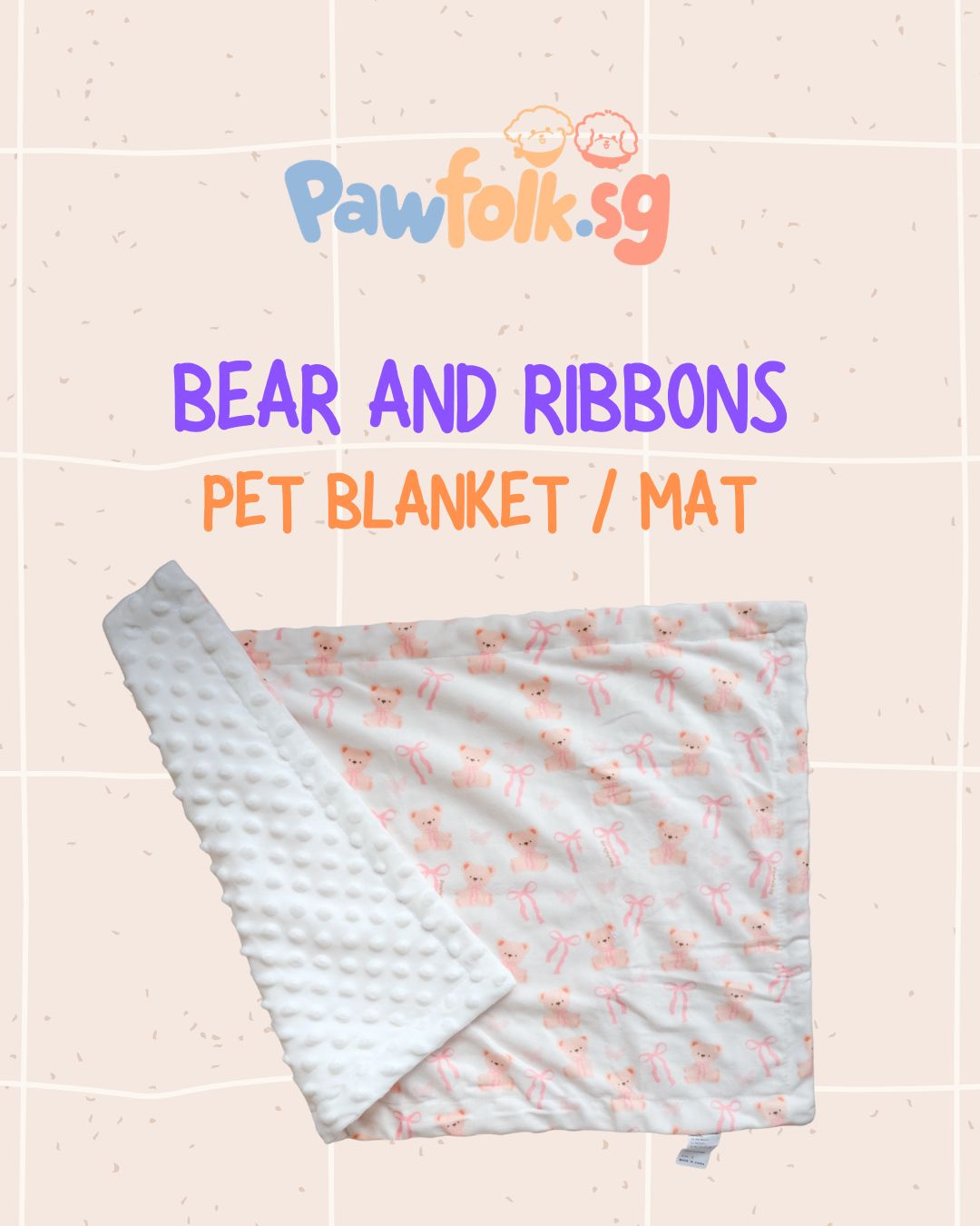 Bears and Ribbons Pet Blanket Style - 002