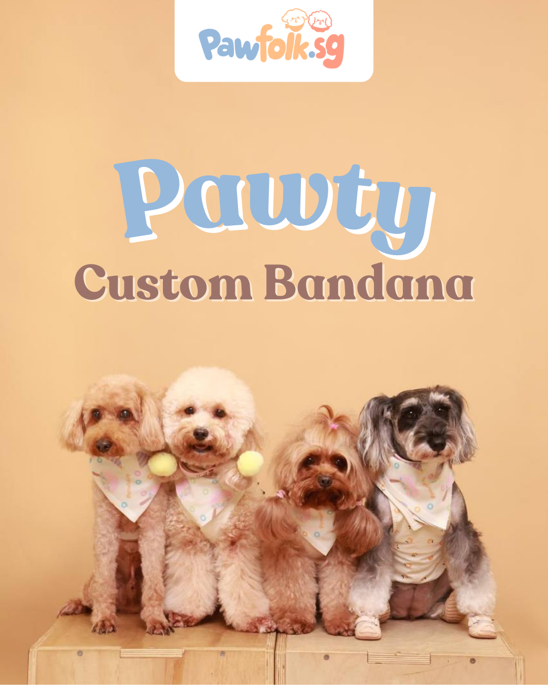 Customizable Pet Bandana for Barkday party goodie bags MOQ from 15 pieces